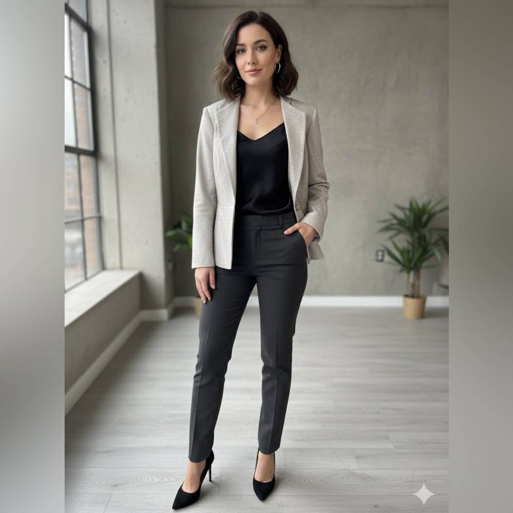 Kay Unger Shimmer Metallic Blazer 12 Evening Party